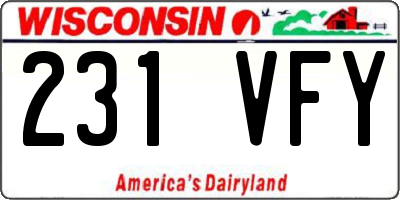 WI license plate 231VFY