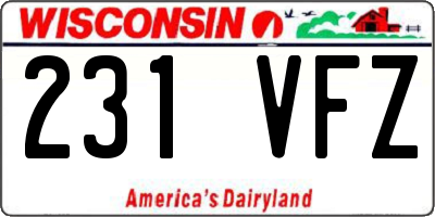 WI license plate 231VFZ