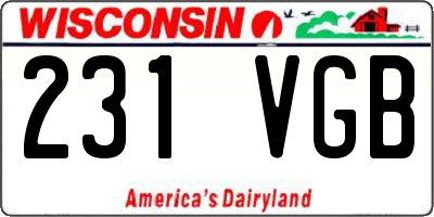 WI license plate 231VGB