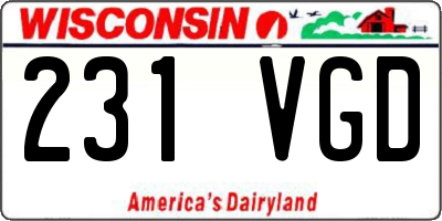 WI license plate 231VGD