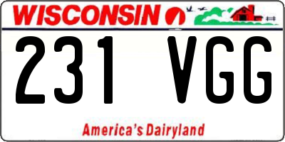 WI license plate 231VGG