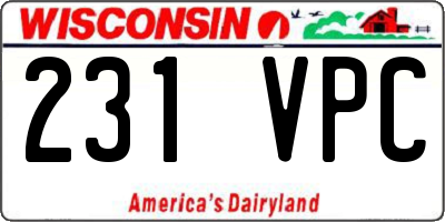 WI license plate 231VPC