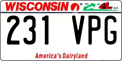 WI license plate 231VPG