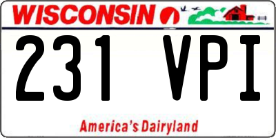 WI license plate 231VPI