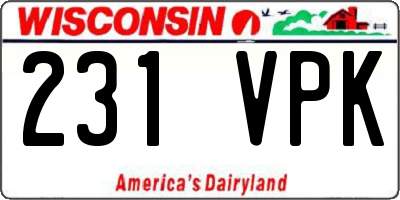 WI license plate 231VPK