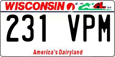 WI license plate 231VPM