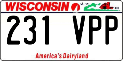 WI license plate 231VPP