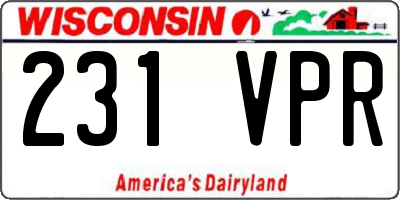 WI license plate 231VPR