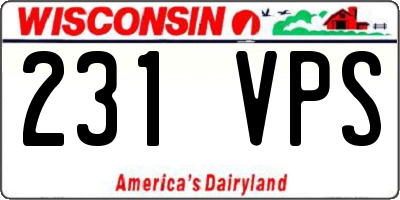 WI license plate 231VPS