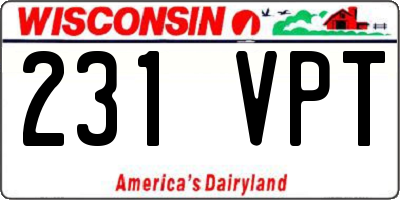 WI license plate 231VPT