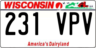 WI license plate 231VPV