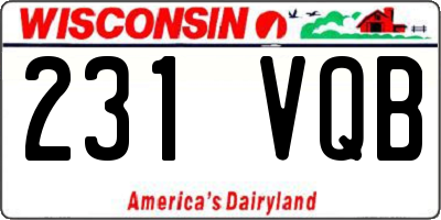 WI license plate 231VQB