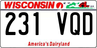 WI license plate 231VQD