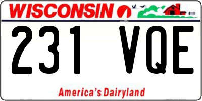 WI license plate 231VQE