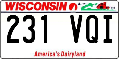 WI license plate 231VQI