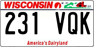 WI license plate 231VQK