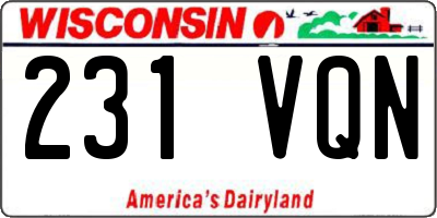 WI license plate 231VQN