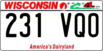 WI license plate 231VQO