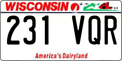 WI license plate 231VQR