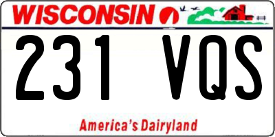 WI license plate 231VQS