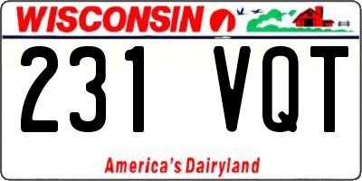WI license plate 231VQT