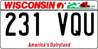 WI license plate 231VQU