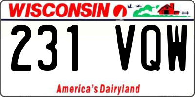 WI license plate 231VQW
