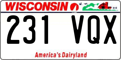 WI license plate 231VQX