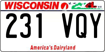 WI license plate 231VQY