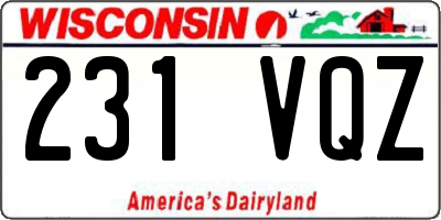 WI license plate 231VQZ
