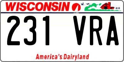 WI license plate 231VRA