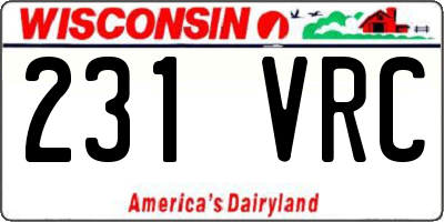 WI license plate 231VRC