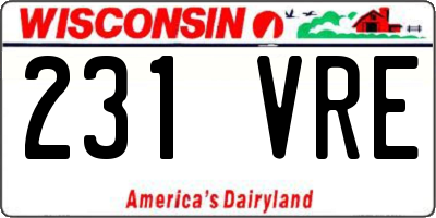 WI license plate 231VRE