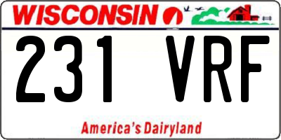 WI license plate 231VRF