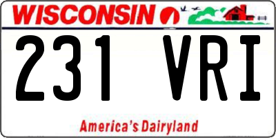 WI license plate 231VRI