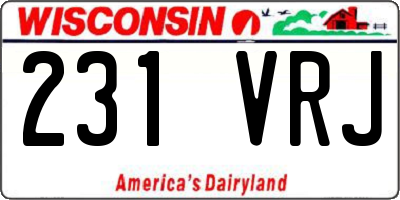 WI license plate 231VRJ