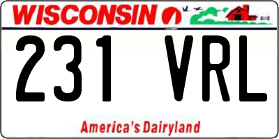 WI license plate 231VRL