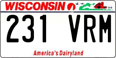 WI license plate 231VRM