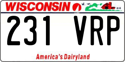 WI license plate 231VRP