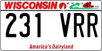 WI license plate 231VRR