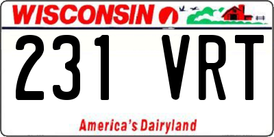 WI license plate 231VRT