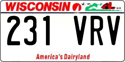 WI license plate 231VRV