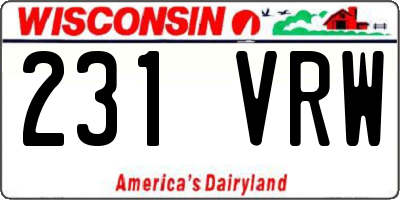 WI license plate 231VRW