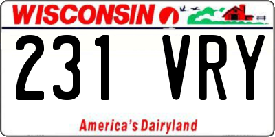 WI license plate 231VRY