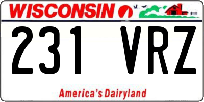 WI license plate 231VRZ