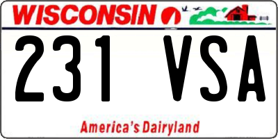 WI license plate 231VSA