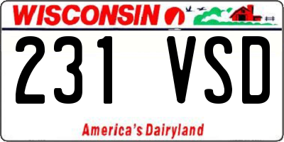 WI license plate 231VSD