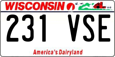 WI license plate 231VSE