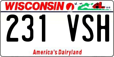 WI license plate 231VSH