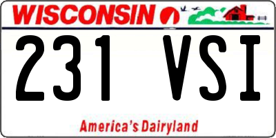 WI license plate 231VSI